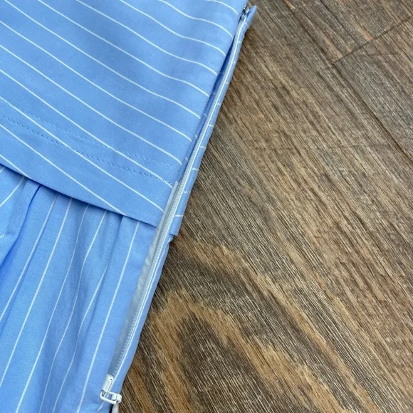 Madewell Cotton Pinstripe Skirt Light Blue 8 - Picture 9 of 9